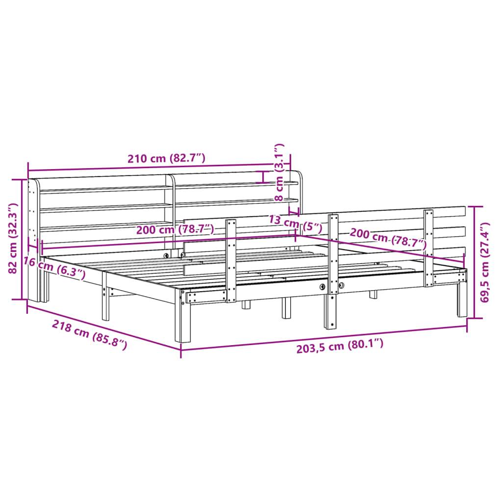 vidaXL Bettgestell mit Kopfteil ohne Matratze 200x200 cm