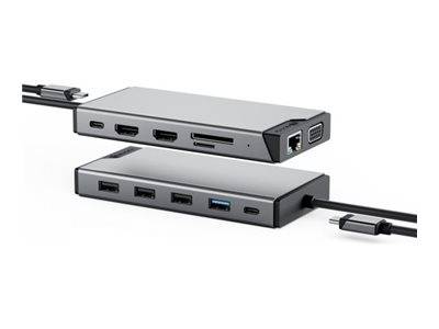 Alogic DV3 - Mini-Dock - USB-C - 2 x HDMI, VGA