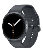 Samsung Galaxy Watch8 - 44 mm - Carbon-Schwarz - intelligente Uhr mit Sportband - Gummi - Graphit - Bandgröße: M/L - Anzeige 3.7 cm (1.47")