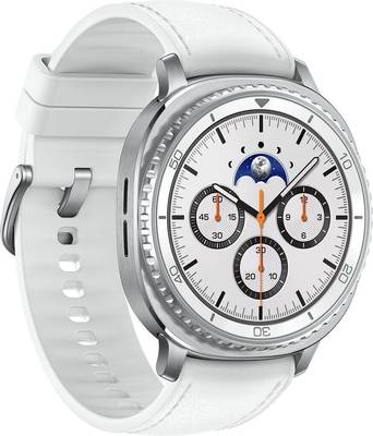 Samsung Galaxy Watch8 Classic - 46 mm - intelligente Uhr mit Hybridband - Hybrid-Eco-Leder - Bandgröße: S/M/L - Anzeige