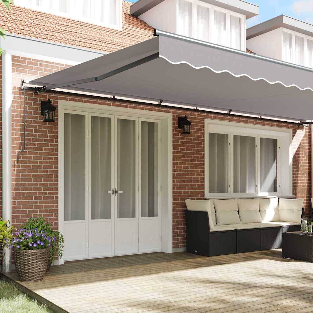 vidaXL Einziehbare Markise Hellgrau 600 × 350 cm Stoff