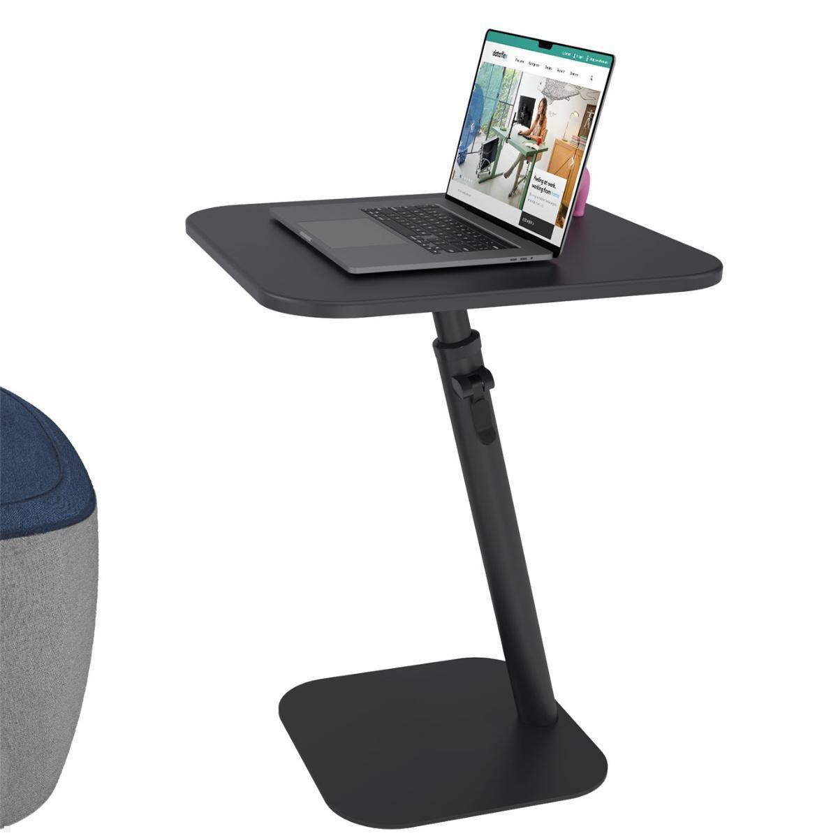 Dataflex Bento Laptoptisch 550-755mm höhenverstellbar, Schwarz/Weiß-Eiche