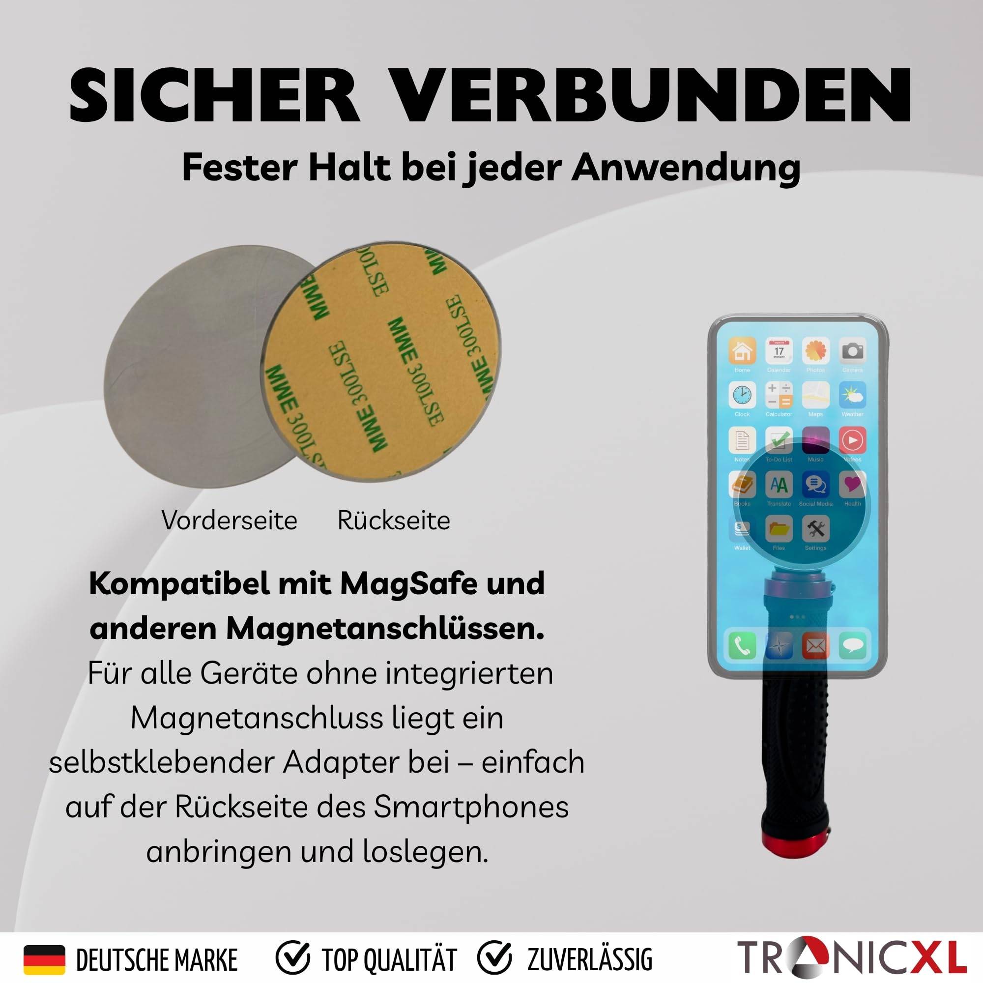 Griff für Smartphone mit magnetischer Halterung I Handy Handgriff für Apple Magsafe iPhone Samsung Google Xiaomi Magnet Ring Handyhalterung