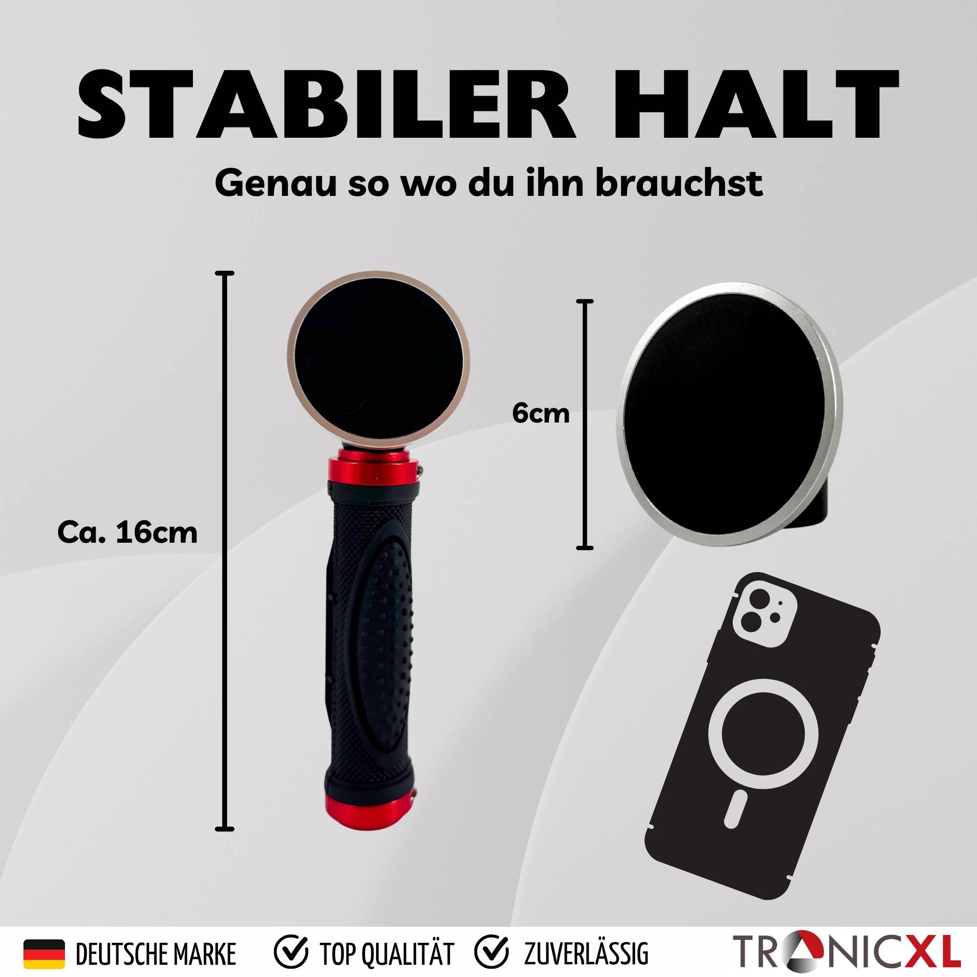 Griff für Smartphone mit magnetischer Halterung I Handy Handgriff für Apple Magsafe iPhone Samsung Google Xiaomi Magnet Ring Handyhalterung