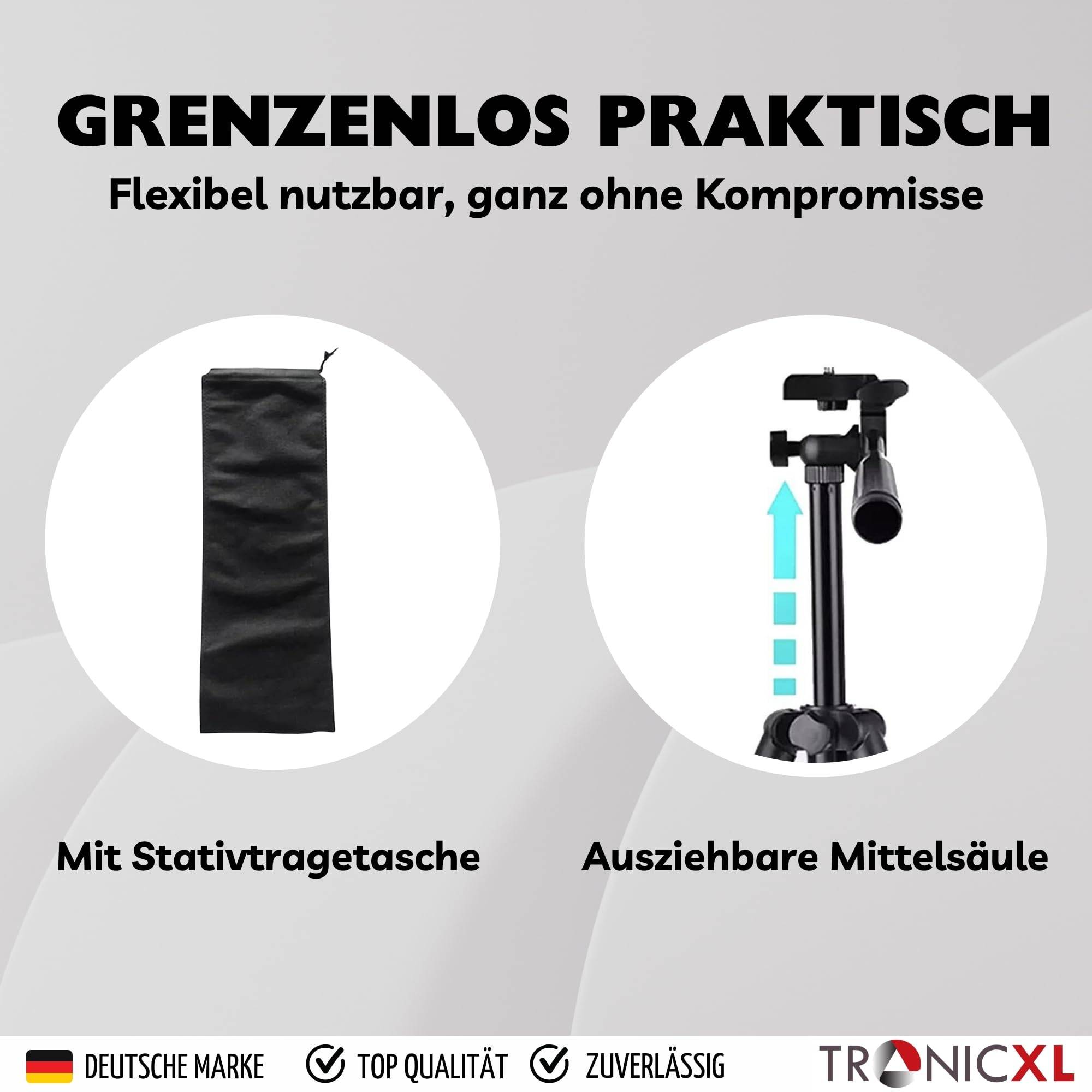 TronicXL Smartphone Stativ kompatibel mit Apple Magsafe Magnet iPhone Samsung Xiaomi Google Tripod magnetische Halterung Foto Video Tischstativ