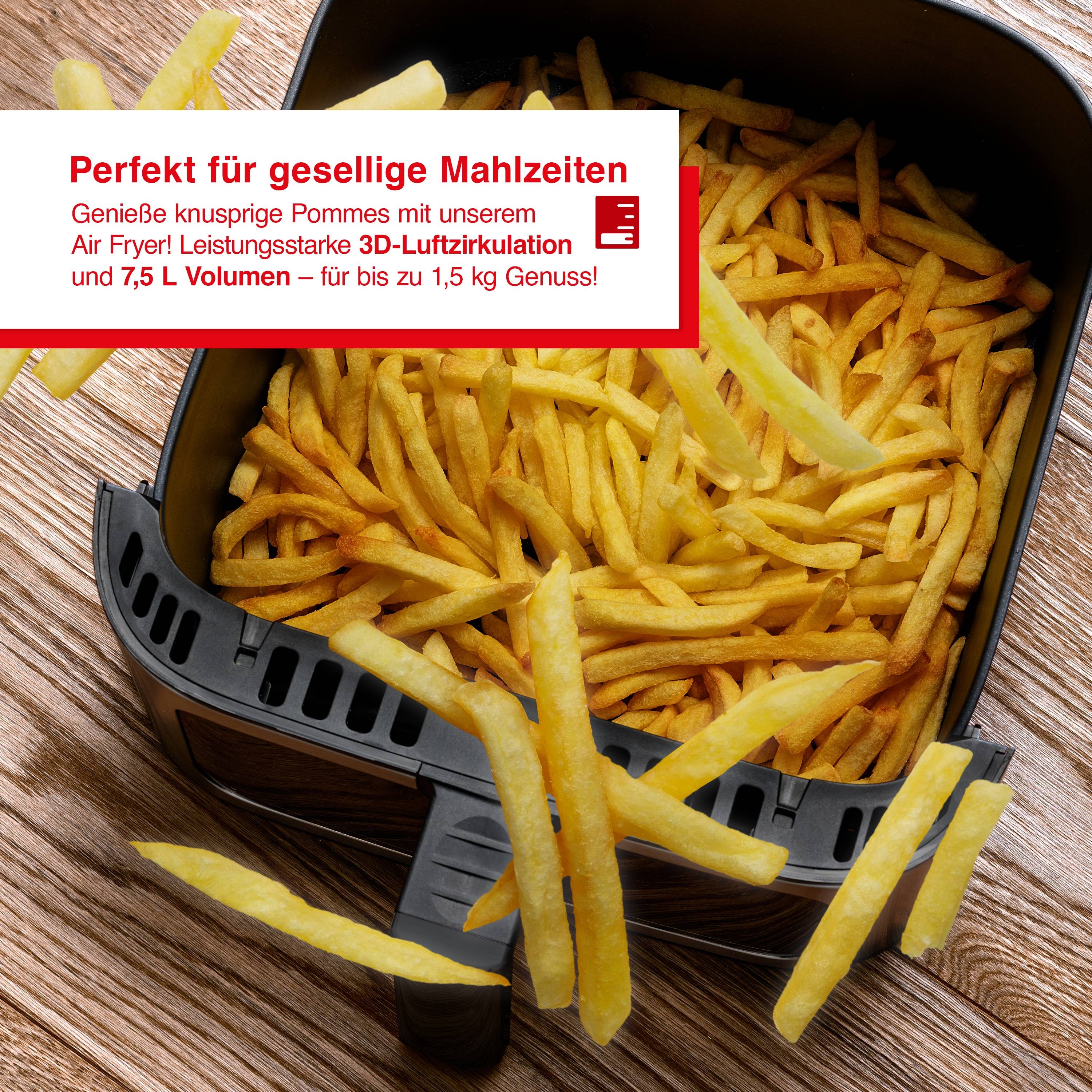 Solis Heißluftfritteuse, Touch-Bedienung, 1900 W, 7,5 Liter, regelbar bis 230 °C