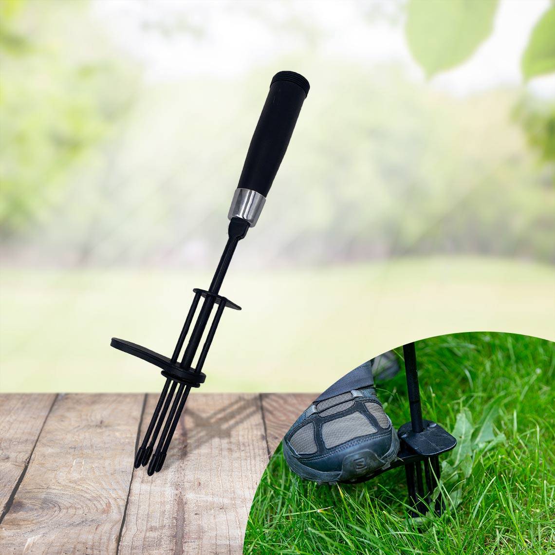 Hammersmith RayzerShovel Unkrautstecher-Aufsatz - Zubehör für RayzerShovel - 4-Zinken-Aufsatz zum Entfernen von Unkraut ohne Chemie - robust, rostfr