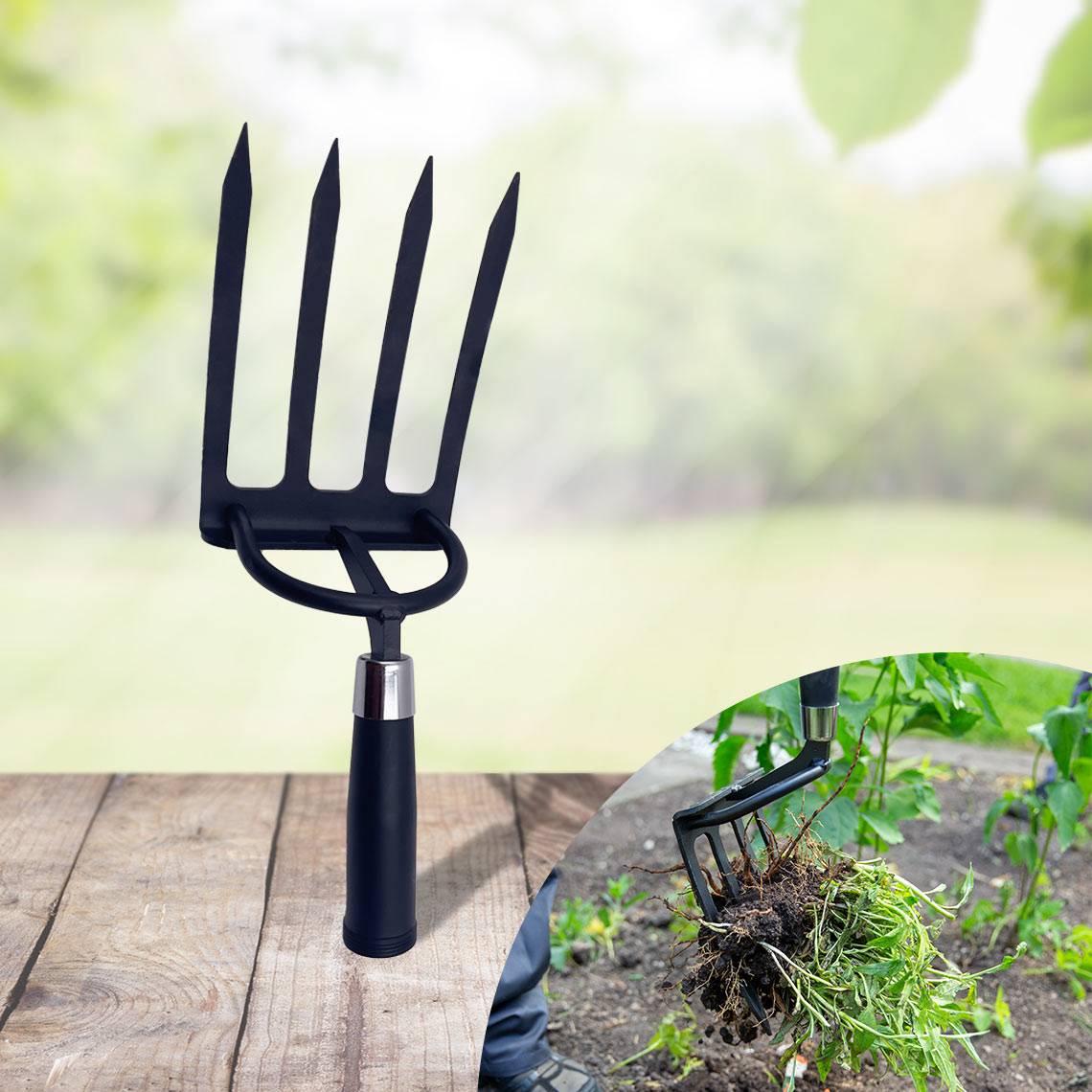 Hammersmith RayzerShovel Spatengabel-Aufsatz - Zubehör für RayzerShovel - robuster 4-Zinken-Aufsatz zum Bodenlockern & Wurzeln heben