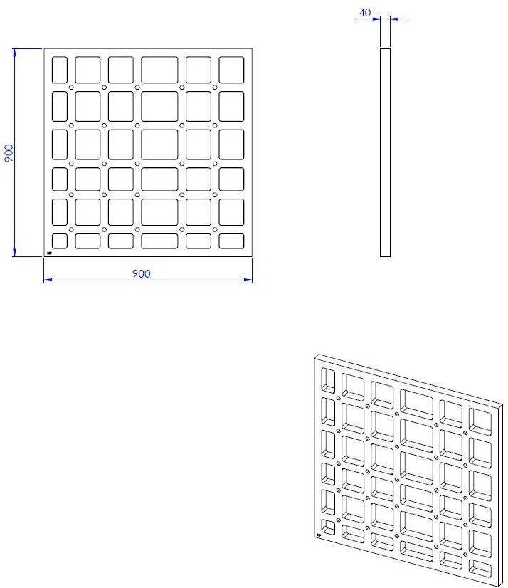 Schedel M100 Unterbauelement Quadro U quadratisch 900x900x40mm