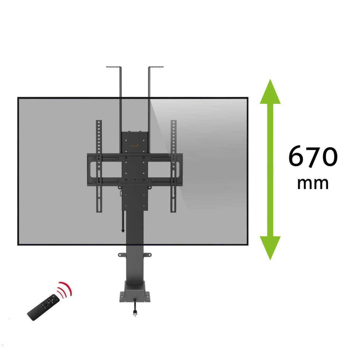MonLines MLS036B Einbau TV Lift 32-48 Zoll, 670 mm Hub, schwarz