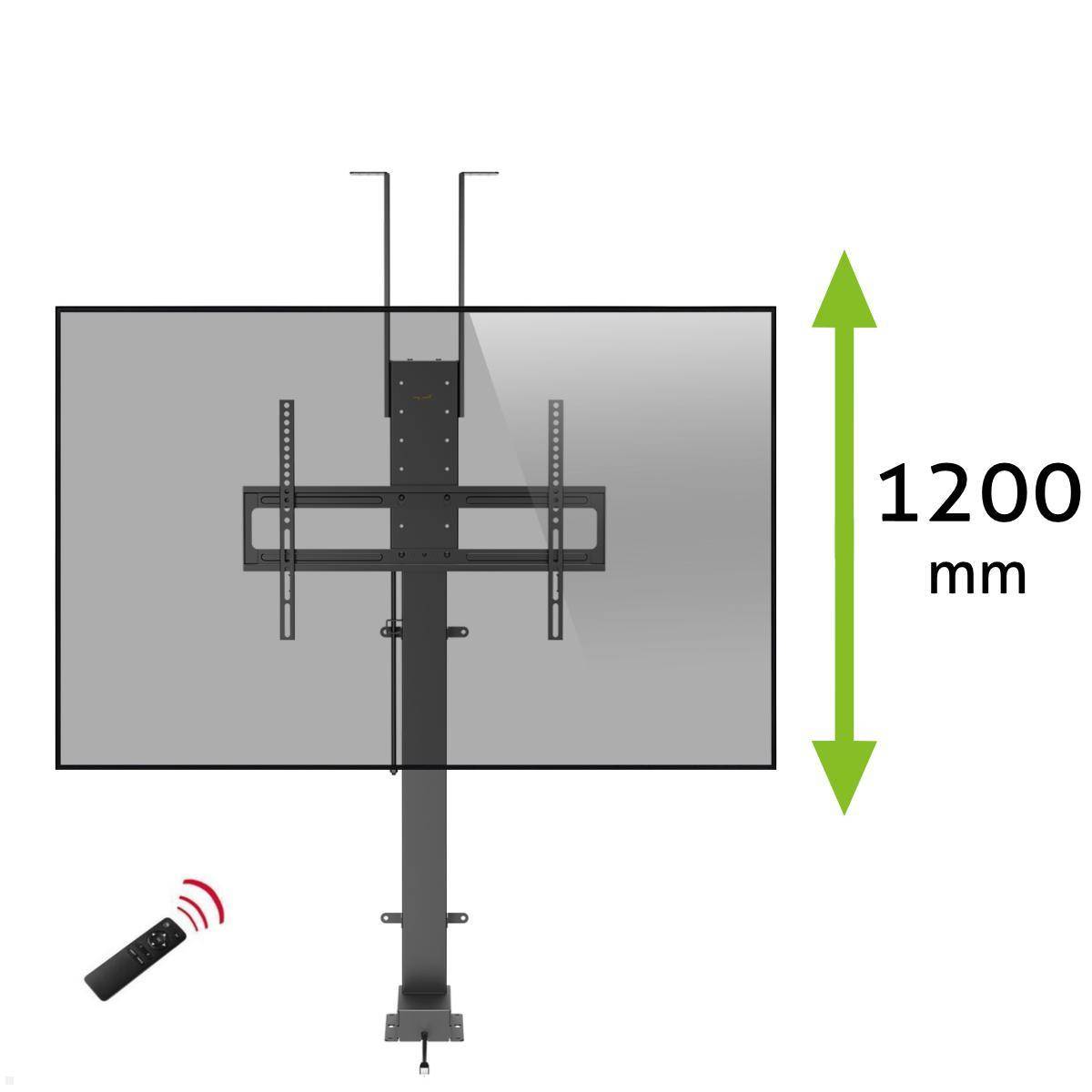MonLines MLS038B Einbau TV Lift 43-88 Zoll, 1200 mm Hub, schwarz