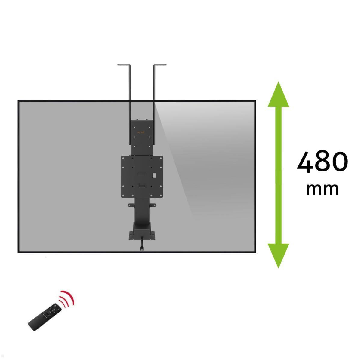 MonLines MLS035B Einbau TV Lift 17-32 Zoll, 480 mm Hub, schwarz