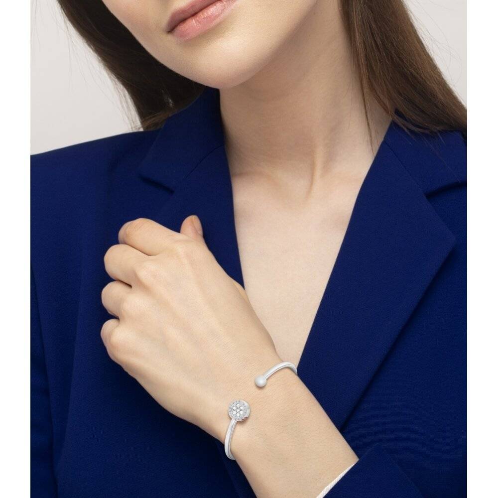 Pevný ocelový náramek s krystaly 2780570