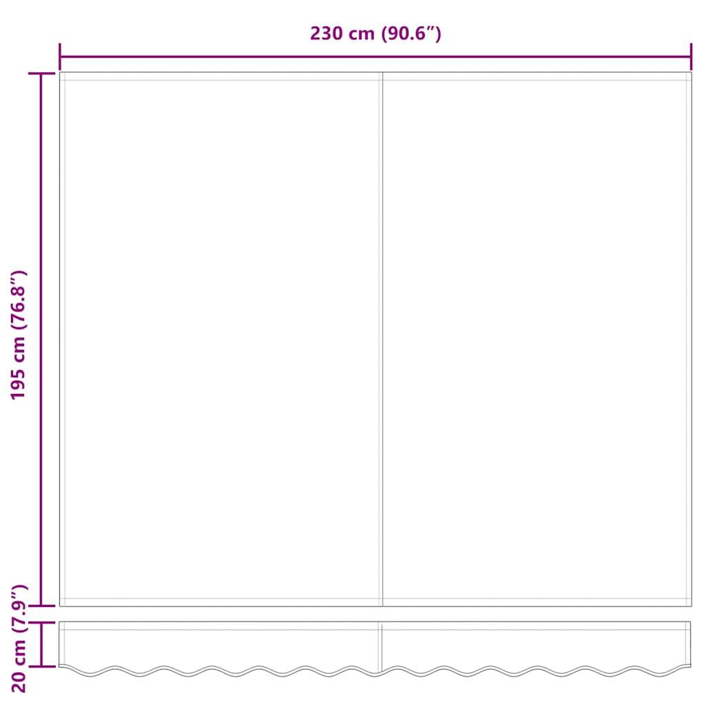 vidaXL Einziehbare Markise Bunt gestreift 250x200 cm Stoff