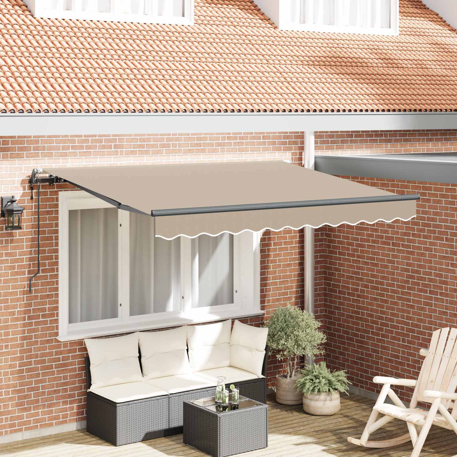 vidaXL Einziehbare Markise Beige 350 x 200 cm Stoff