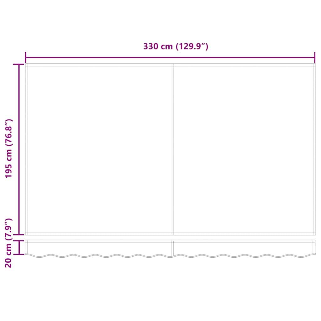 vidaXL Markisenrahmen Weiß 350 x 200 cm Polyester mit PU-Beschichtung