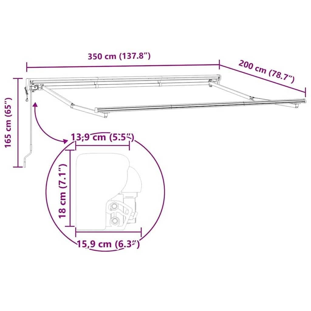 Markisenabmessungen: 350 cm (137,8