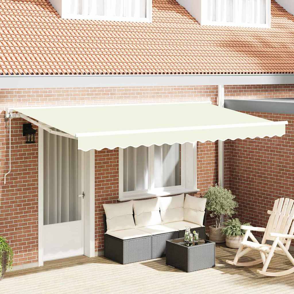 vidaXL Einziehbare Markise Creme 400 x 200 cm Aluminium und Stoff