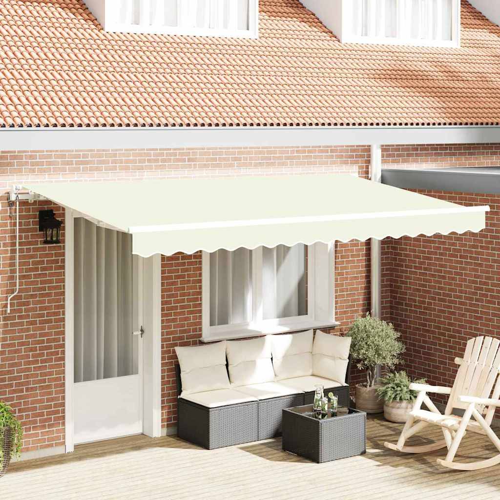 vidaXL Einziehbare Markise Creme 400 x 200 cm Stoff