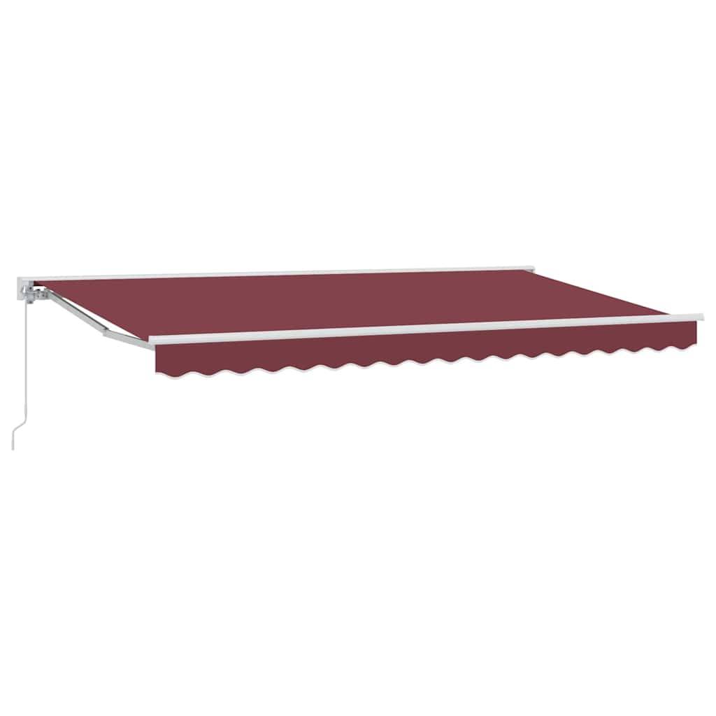 vidaXL Einziehbare Markise Bordeauxrot 400 x 200 cm