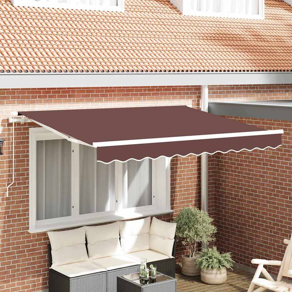 vidaXL Einziehbare Markise Braun 350 x 200 cm Stoff
