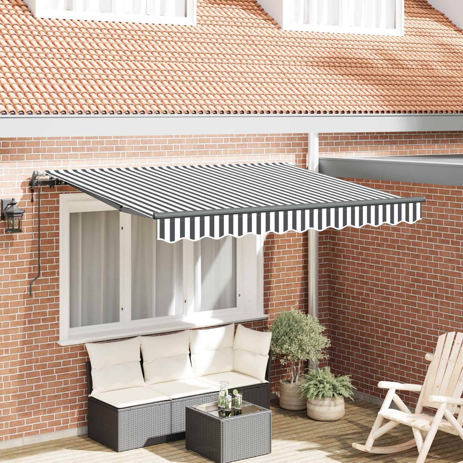 vidaXL Einziehbare Markise Anthrazit 350 x 200 cm Stoff