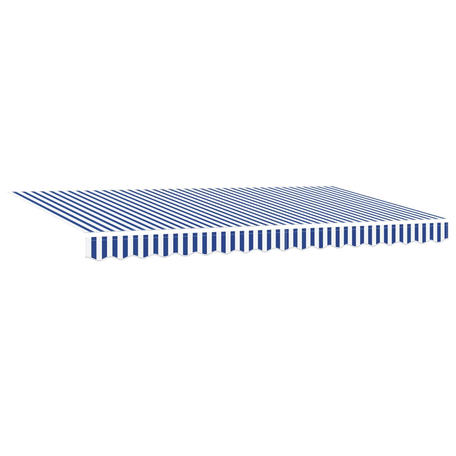 vidaXL Einziehbare Markise Gestreift Blau 350 x 200 cm Stoff