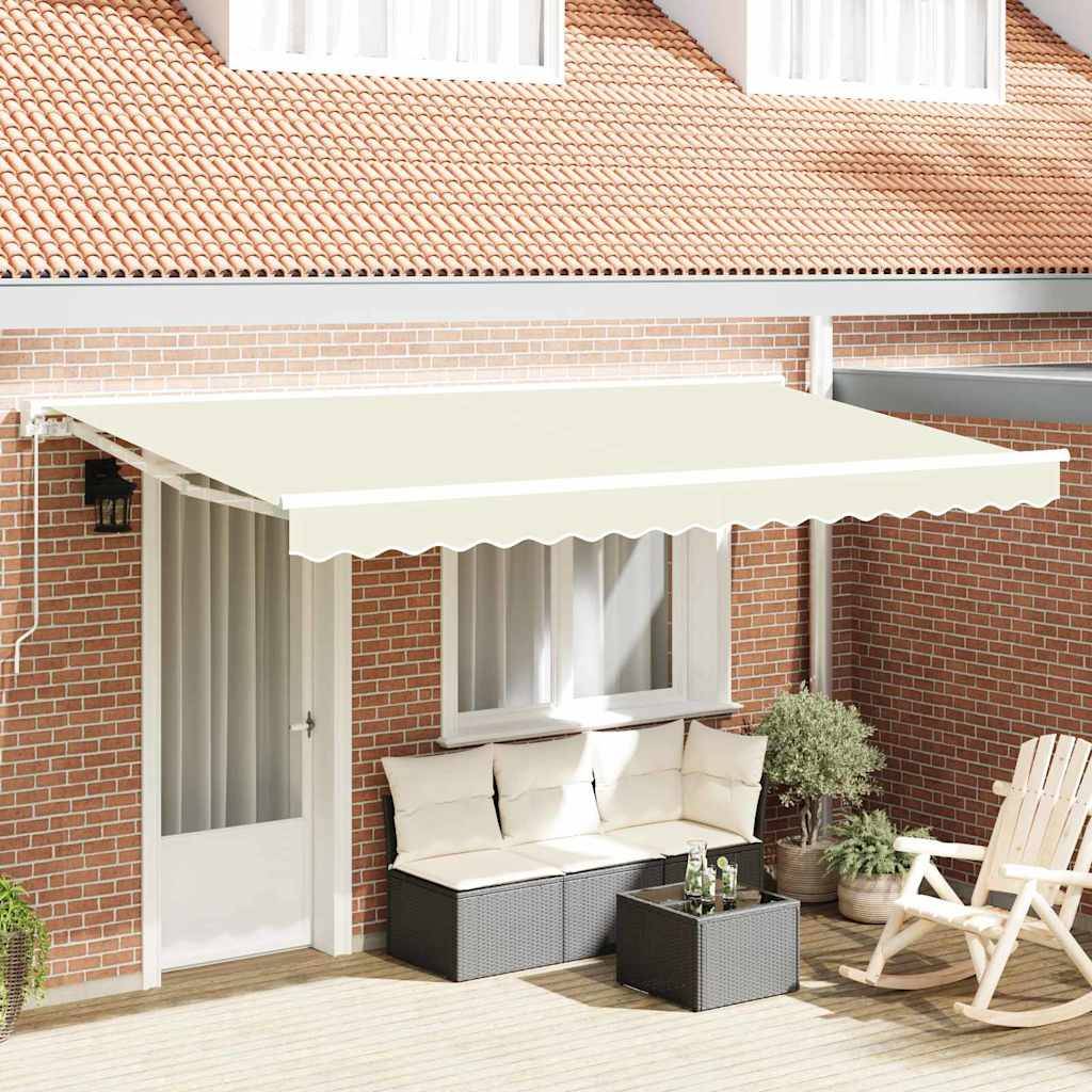 vidaXL Markisenrahmen Creme 350 x 200 cm Polyester mit PU-Beschichtung