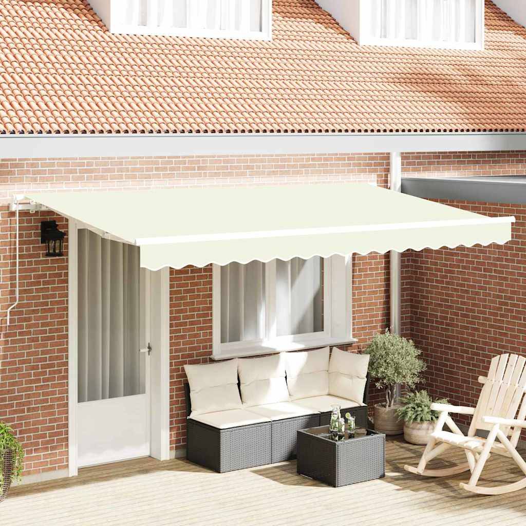 vidaXL Einziehbare Markise Creme 400 x 200 cm Stoff