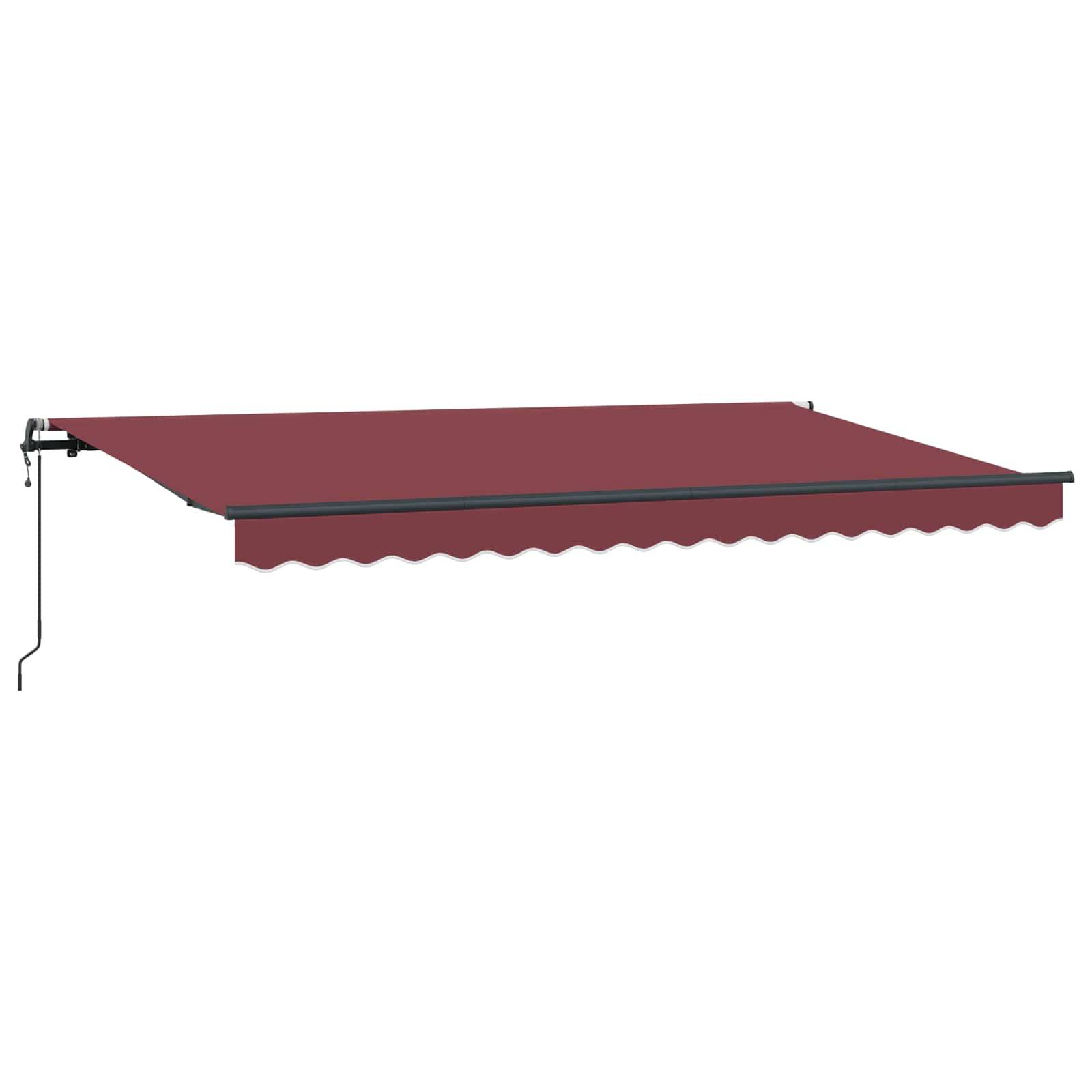 vidaXL Einziehbare Markise Bordeauxrot 400 x 200 cm Stoff