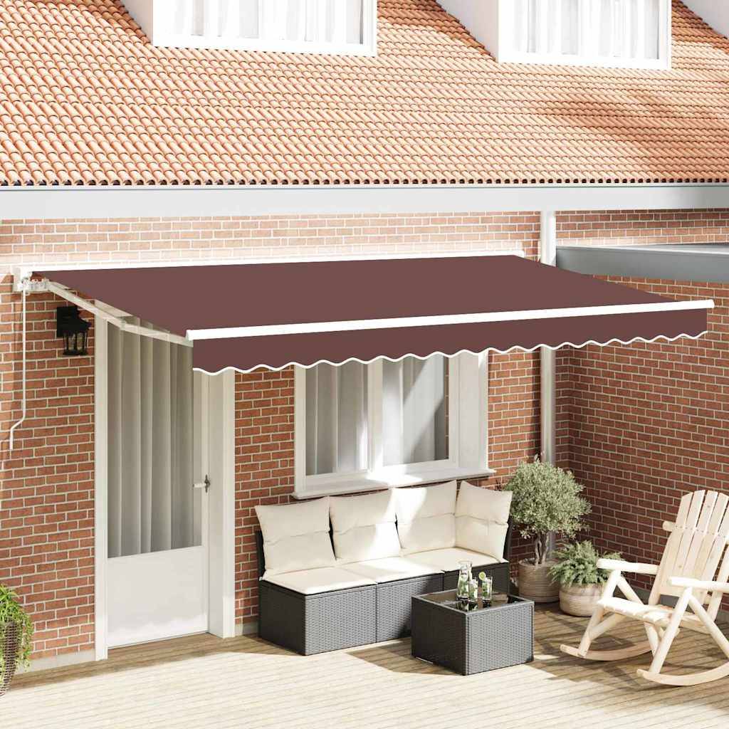 vidaXL Markisenrahmen Braun 400 x 200 cm Polyester mit PU-Beschichtung