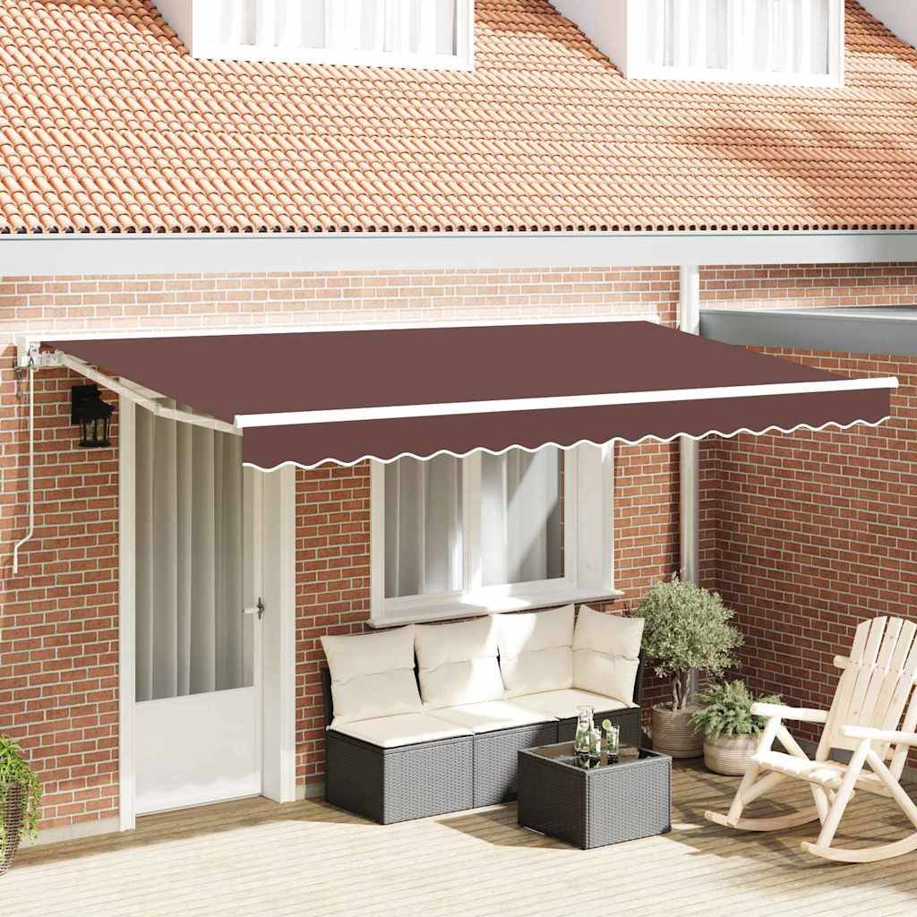 vidaXL Markisenrahmen Braun 400 x 200 cm Polyester mit PU-Beschichtung