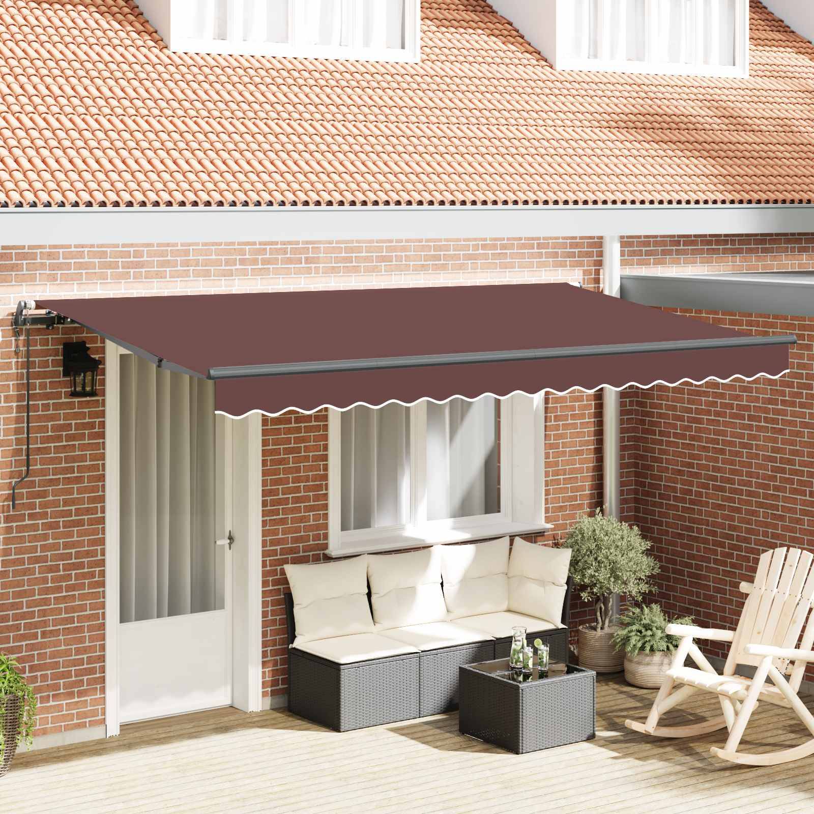 vidaXL Einziehbare Markise Braun 400 x 200 cm Stoff