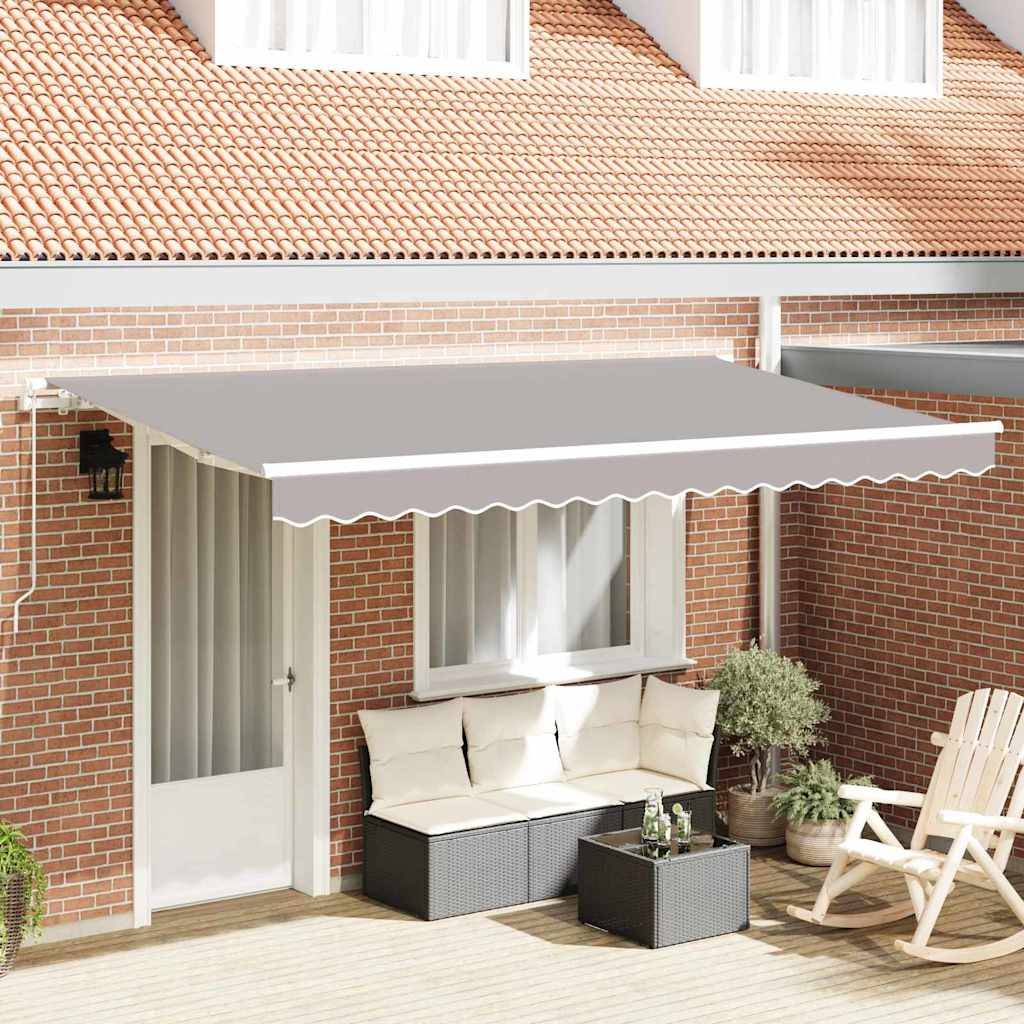 vidaXL Einziehbare Markise Hellgrau 400 x 200 cm Stoff