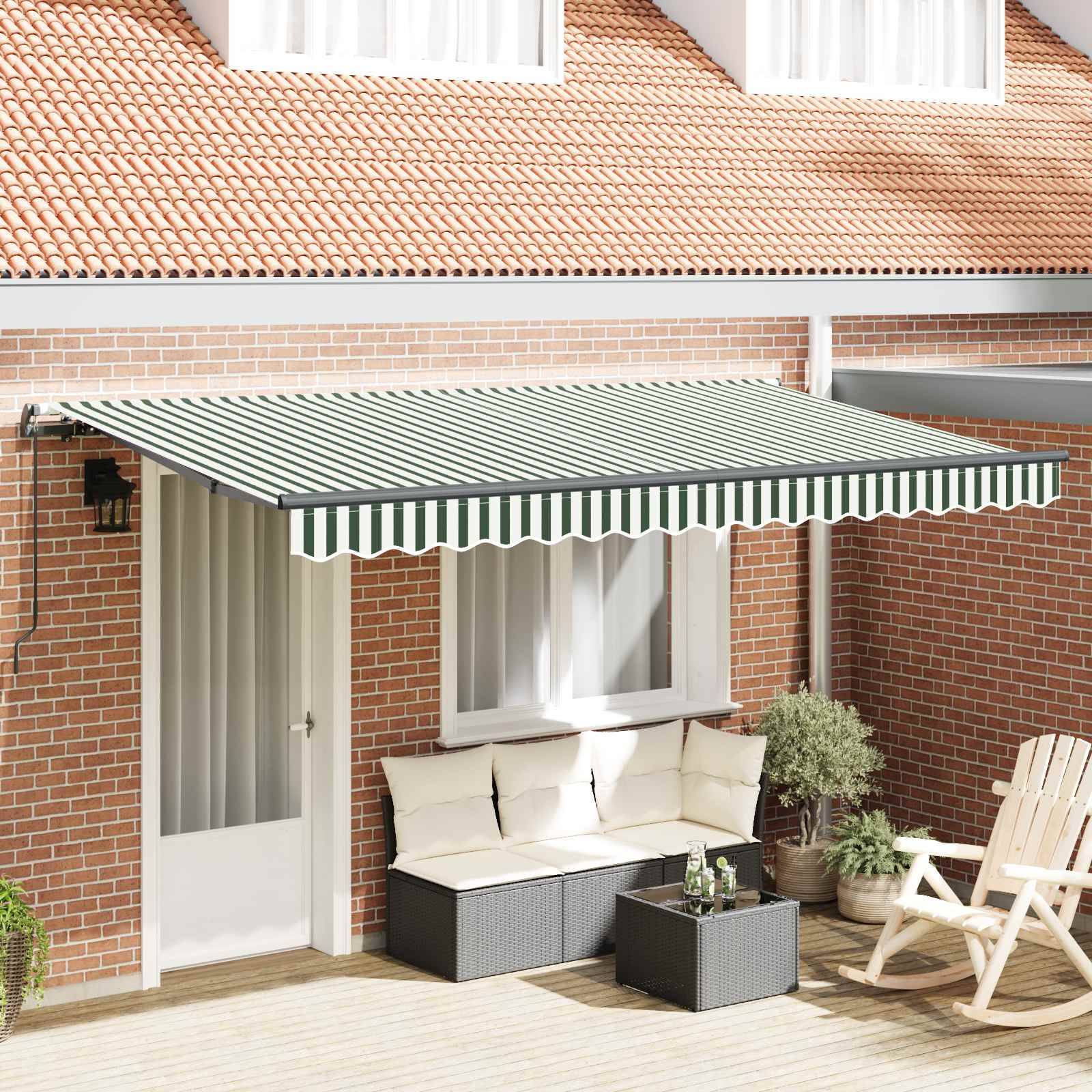 vidaXL Einziehbare Markise Grün 400 x 200 cm Stoff