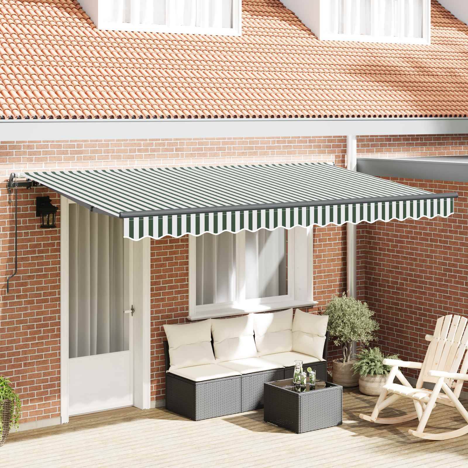 vidaXL Einziehbare Markise Grün 400 x 200 cm Stoff