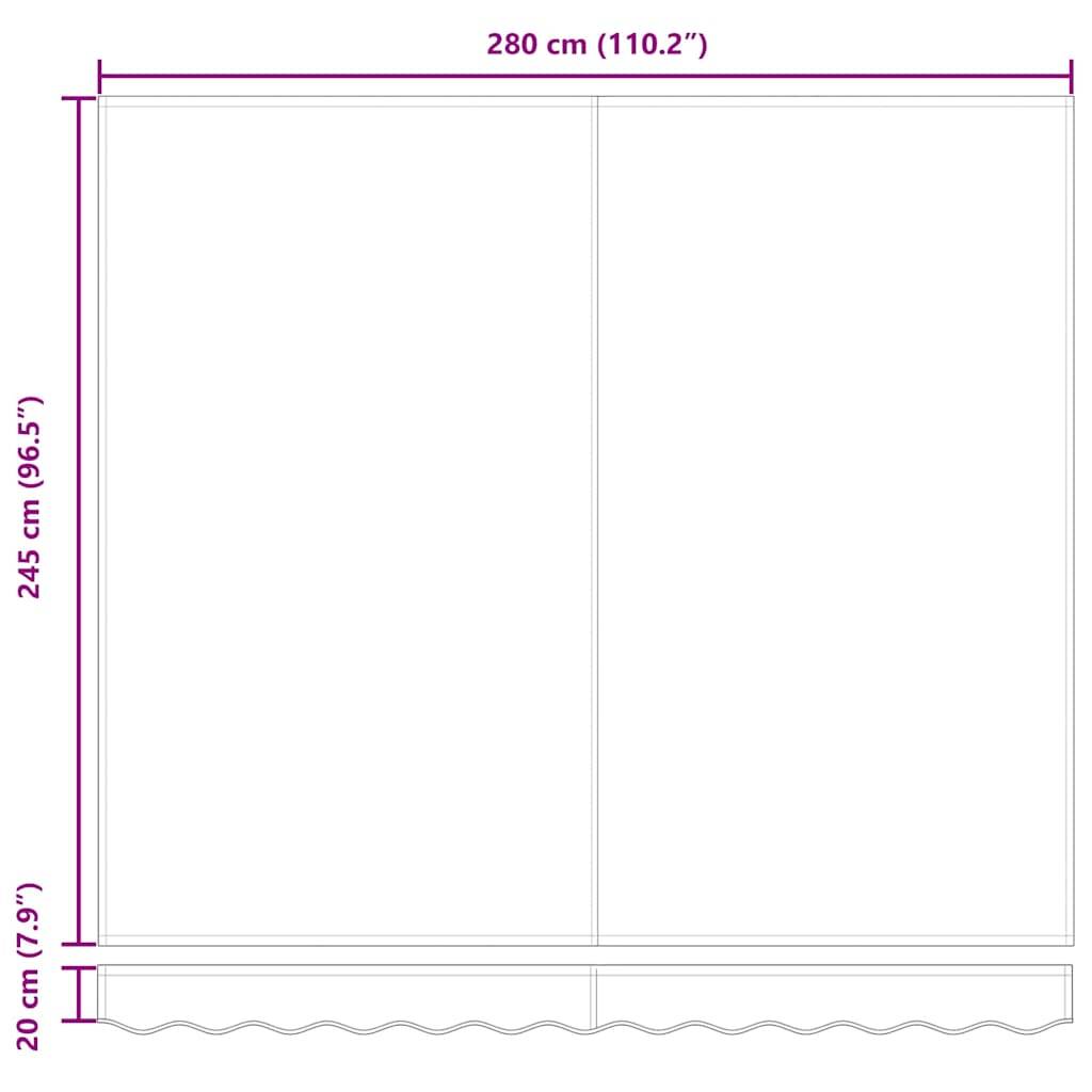 vidaXL Einziehbare Markise Mehrfarbig 300 x 250 cm