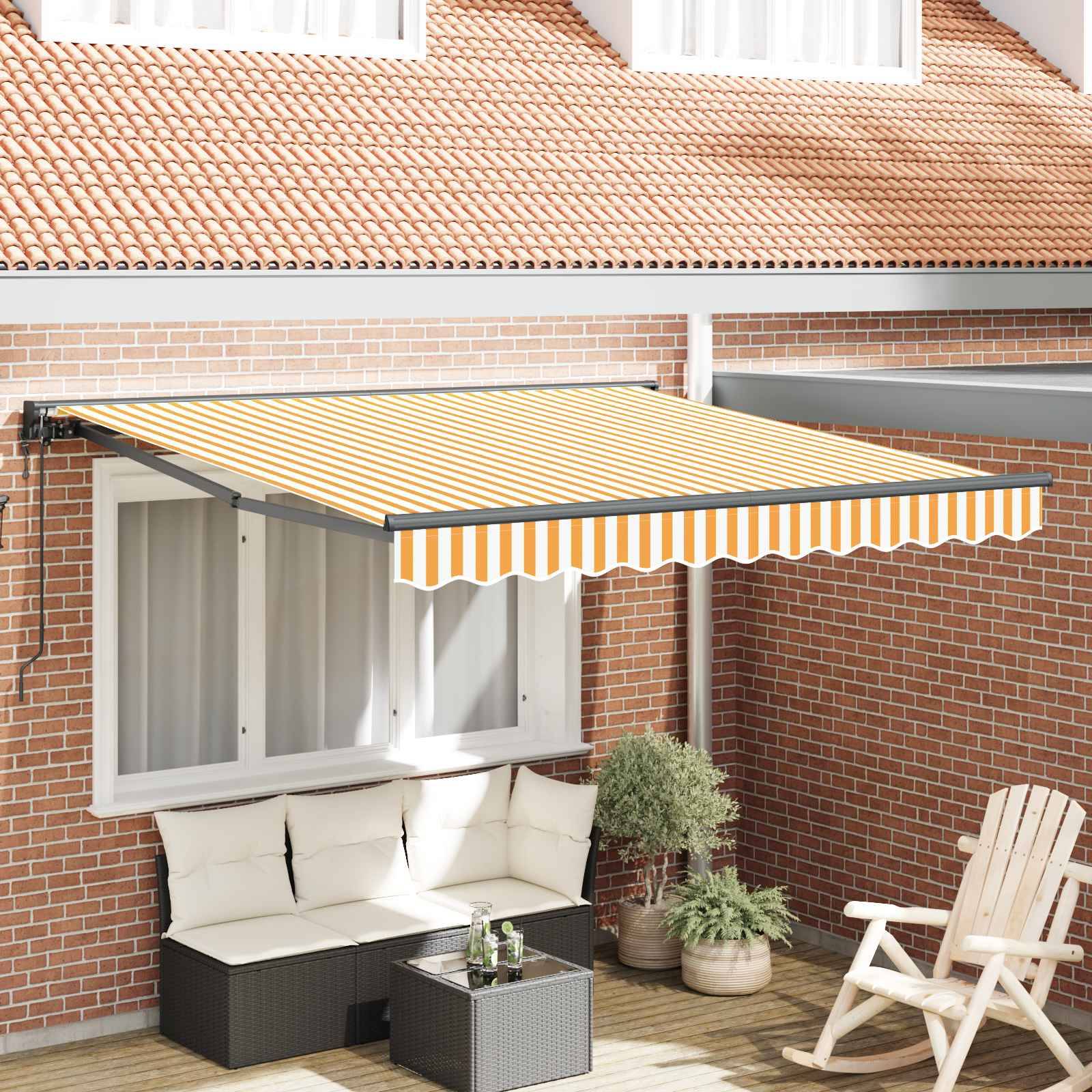 vidaXL Markisenrahmen Gelb und Weiß 300 x 250 cm