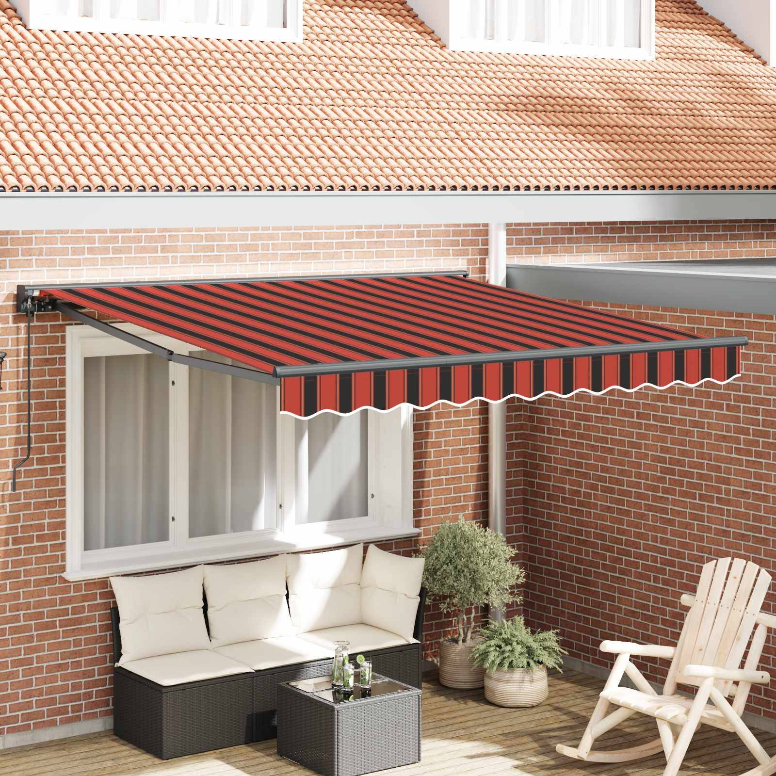vidaXL Markisenrahmen Orange und Schwarz 300 x 250 cm