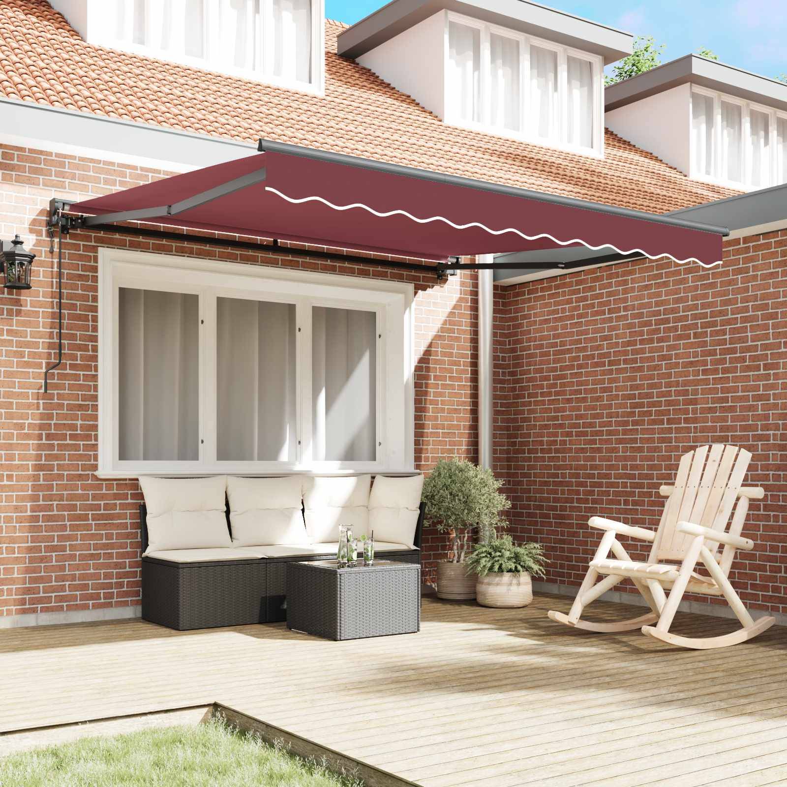 vidaXL Markisenrahmen Bordeauxrot 300 x 250 cm