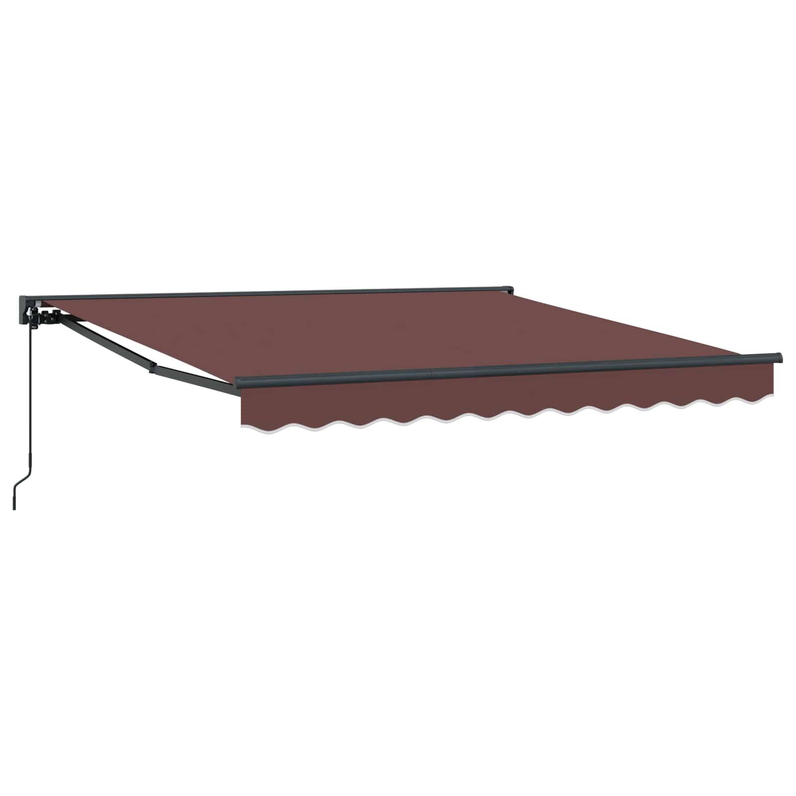 vidaXL Markisenrahmen Braun 350 x 250 cm Polyester mit PU-Beschichtung
