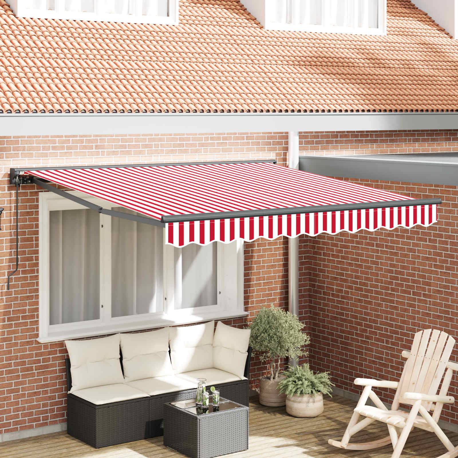 vidaXL Markisenrahmen Rot und Weiß 300 x 250 cm