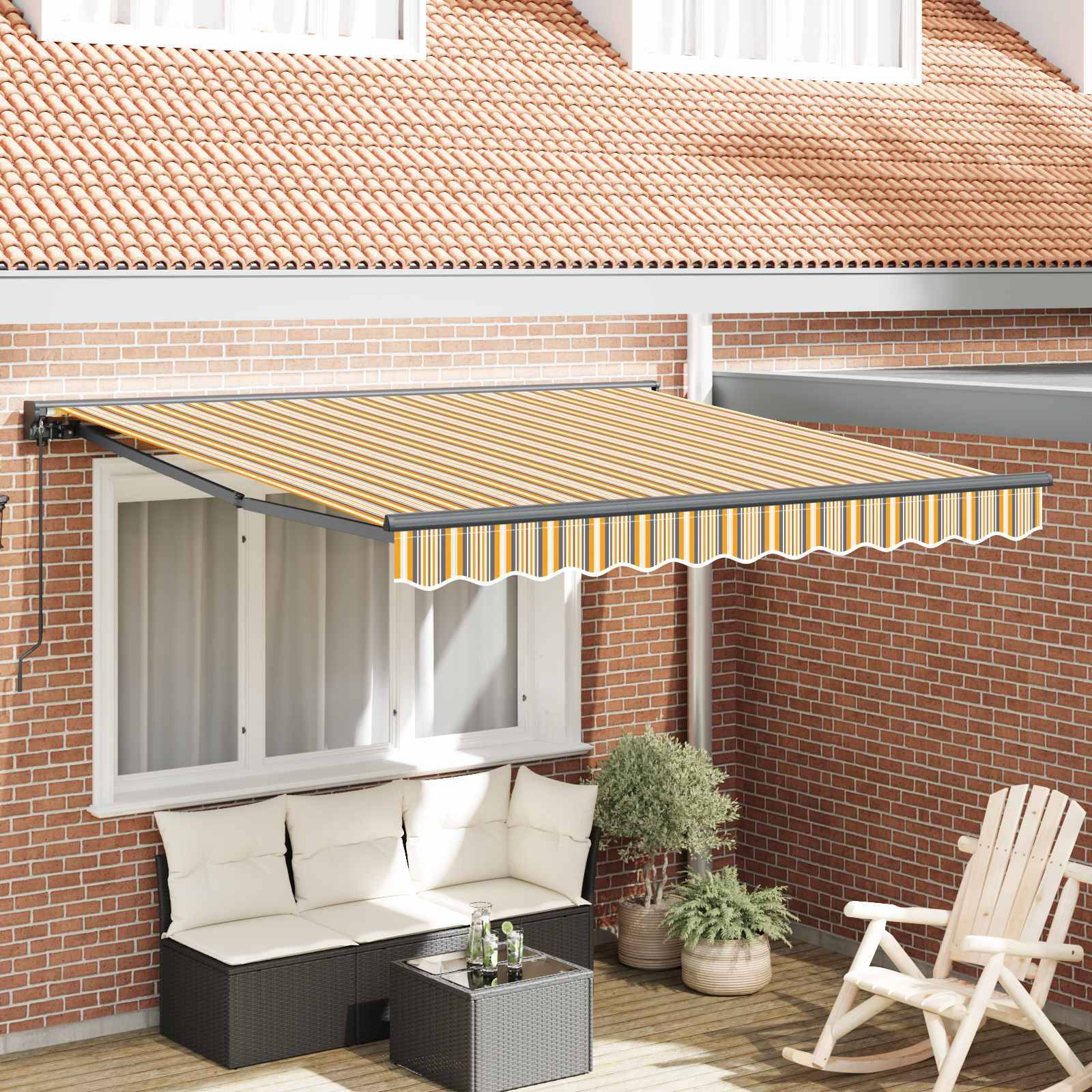 vidaXL Markisenrahmen Gelb und Grau 300 x 250 cm