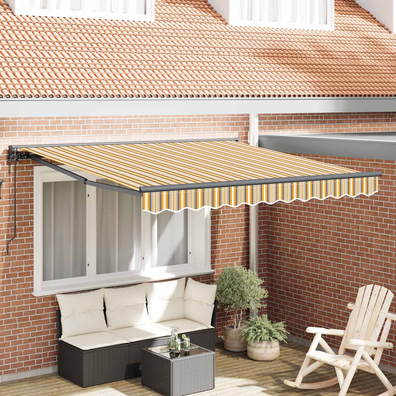 vidaXL Markisenrahmen Gelb und Grau 300 x 250 cm