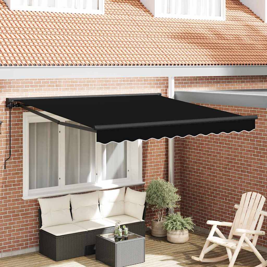 vidaXL Einziehbare Markise Schwarz 300x250 cm Stoff