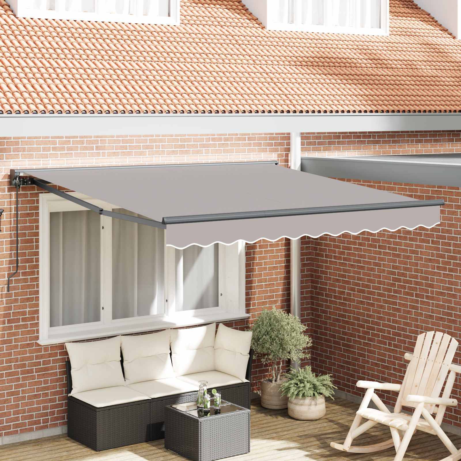 vidaXL Markisenrahmen Hellgrau 300 x 250 cm