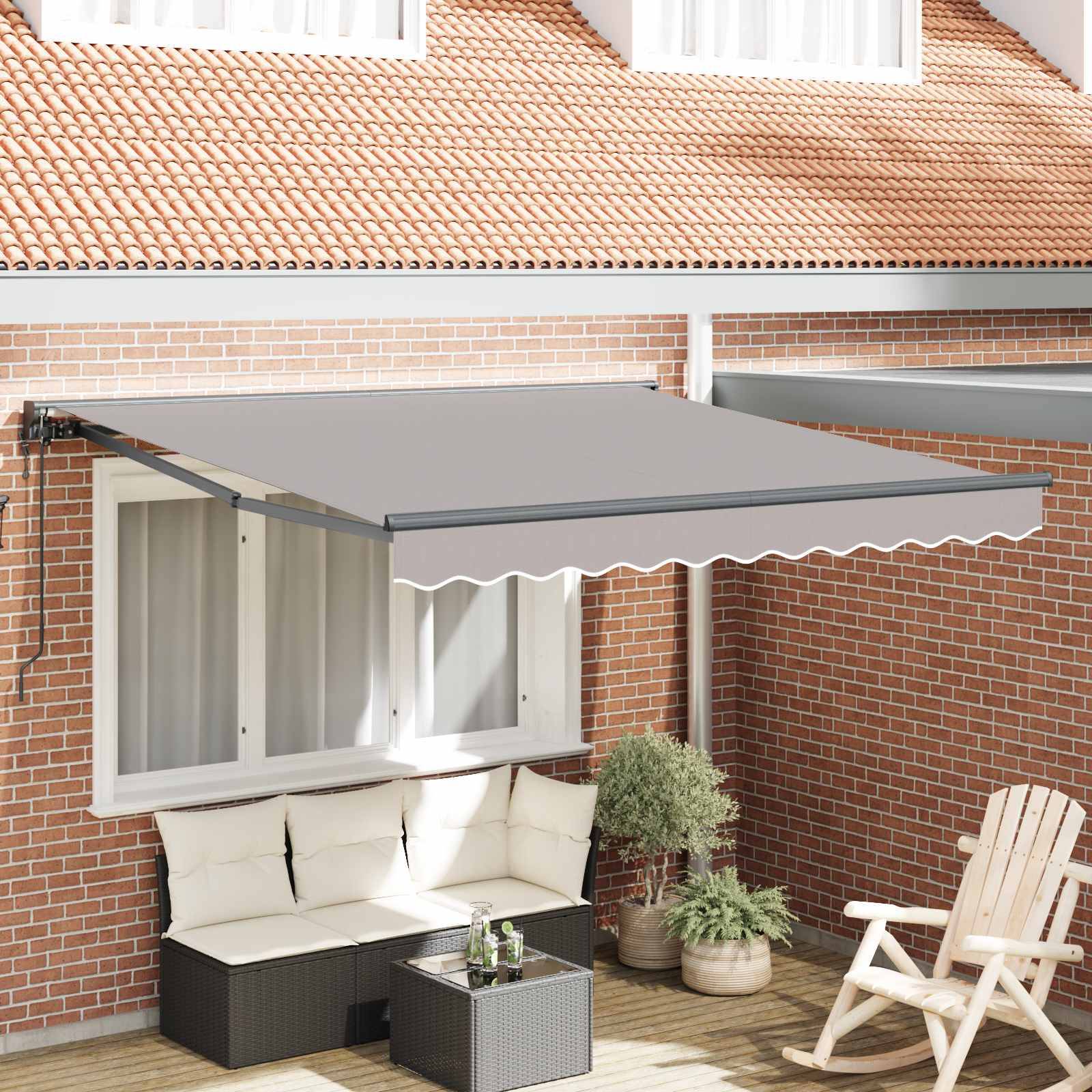 vidaXL Markisenrahmen Hellgrau 300 x 250 cm
