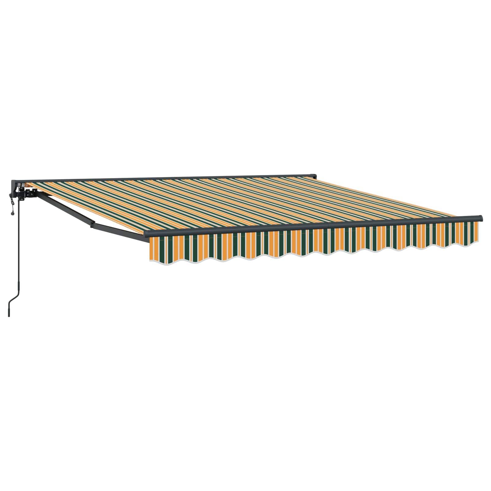 vidaXL Einziehbare Markise Grün und Gelb 300 x 250 cm