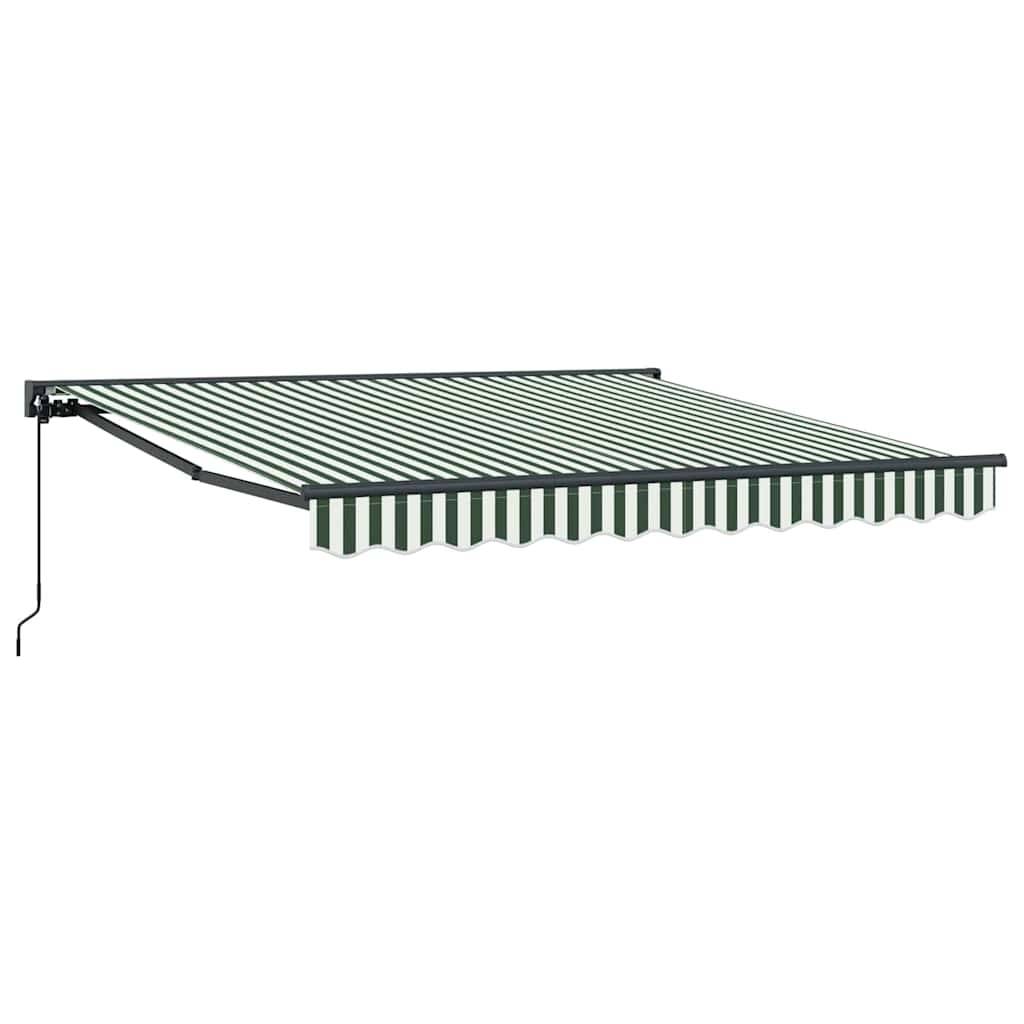 vidaXL Einziehbare Markise Grün und Weiß 350x250 cm Stoff