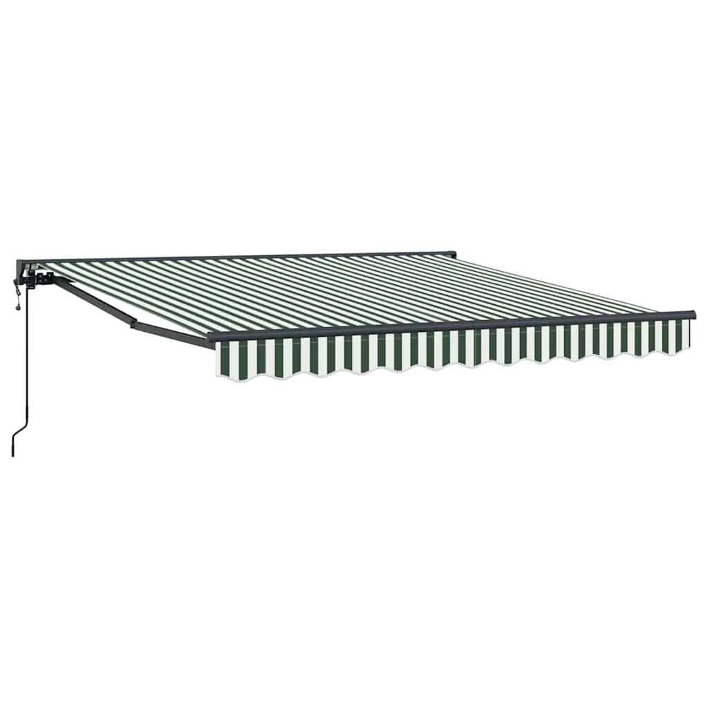 vidaXL Einziehbare Markise Grün und Weiß 300x250 cm Stoff